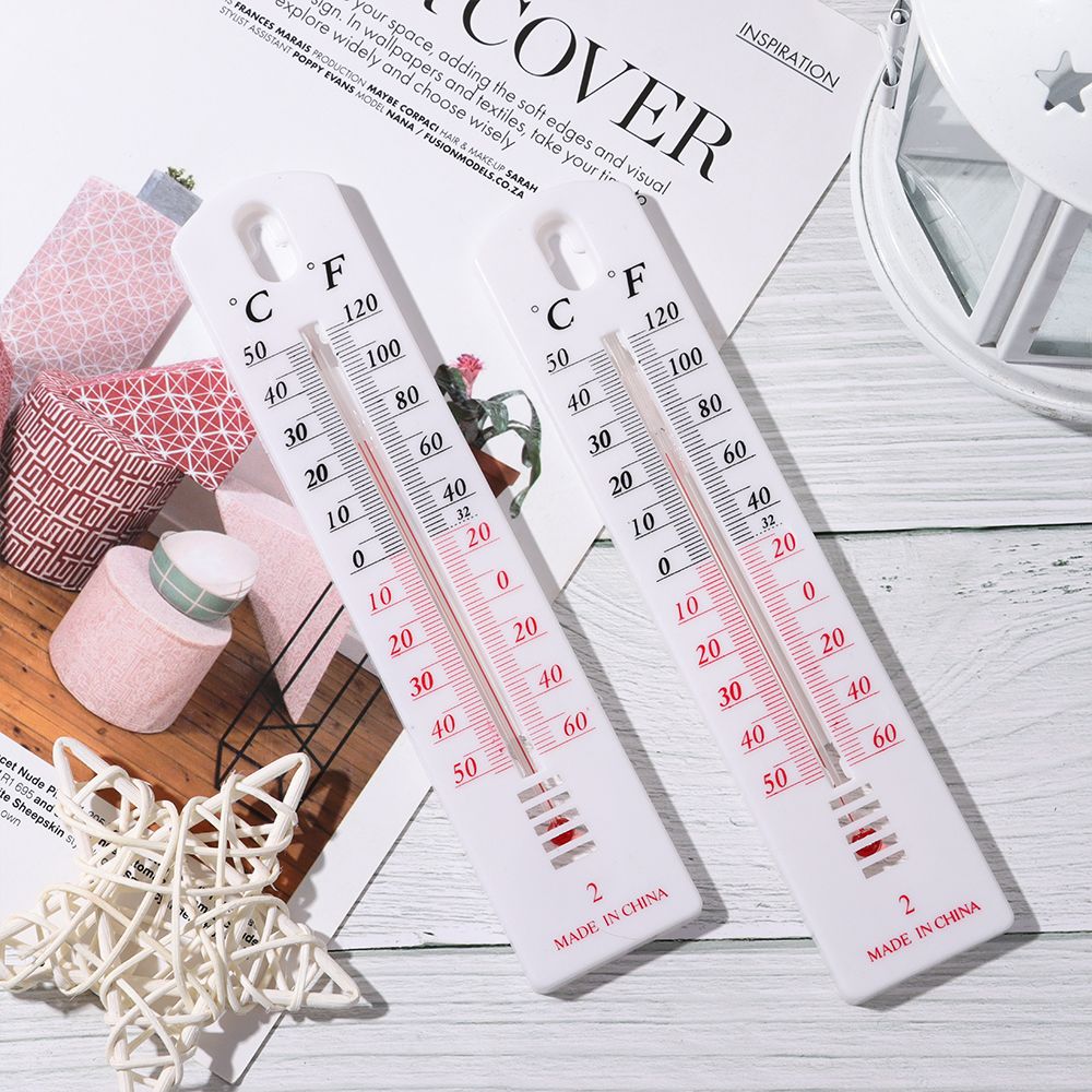 1PC White Plastic Thermometer Accurate Durable Wall Hang Indoor Outdoor Temperature Office Room Temp Meter Meauring Tools