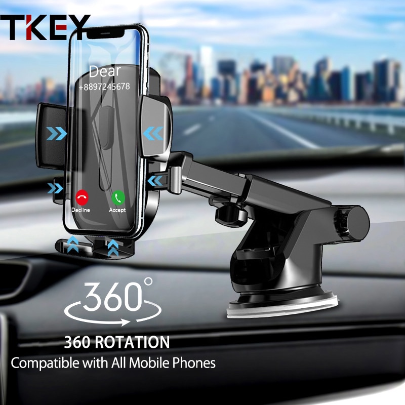 TKEY ventosa Supporto Del Telefono dell'automobile Del Basamento per il iPhone 11 pro Xiaomi redmi Samsung aria sfogo Supporto Del Supporto Del Telefono mobile GPS di Montaggio supporto in auto