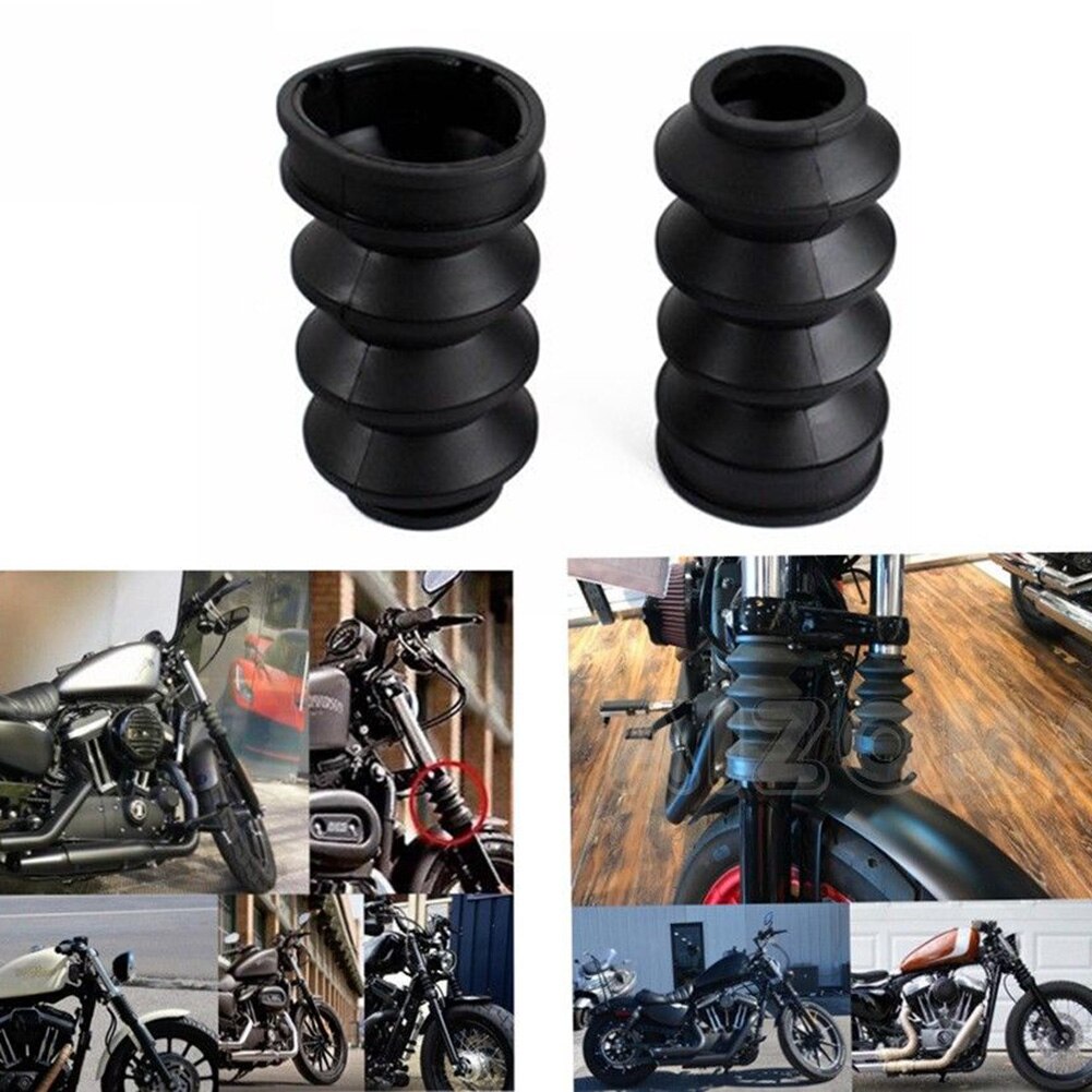 1 par de MotorcycleBrand 39mm gomas frontales antivibración cubierta de goma negra a prueba de polvo fácil de instalar accesorio de coche