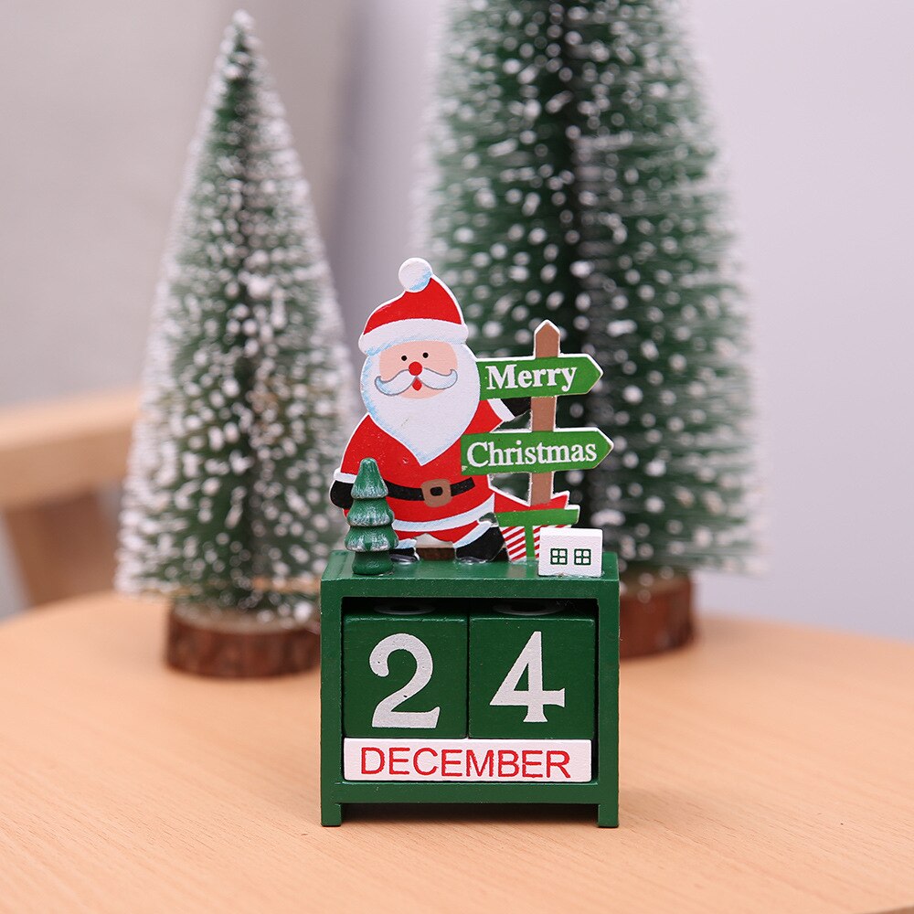 cute Wood Christmas Advent Calendars Christmas Decorations for Home Xmas Ornament Children's Christmas E