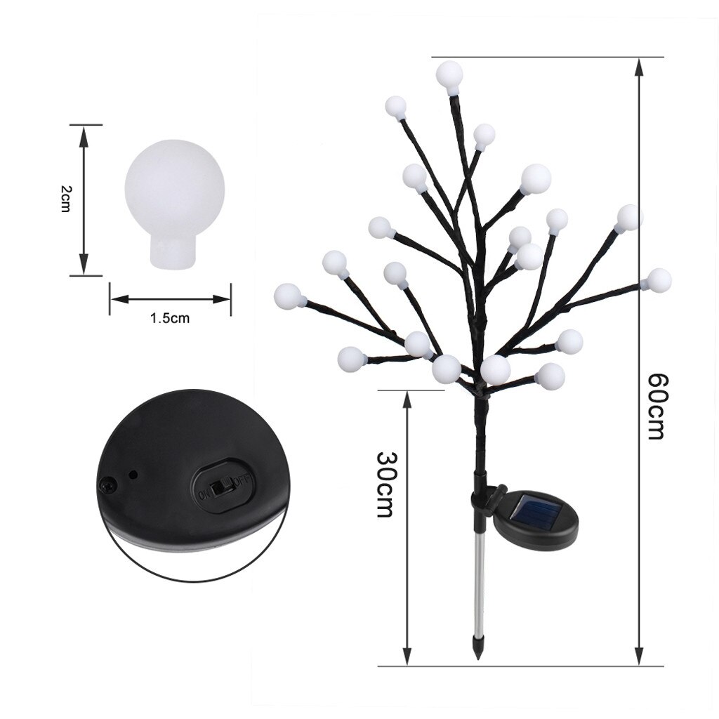 20 heads Led Solar Power Tree Light Yard Lawn Landscape Lamp Decor Outdoor Garden Courtyard Christmas Decoration Solar Light