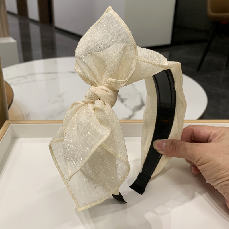 Koreaanse dameshaarband, handgemaakte strik, haaraccessoires, geknoopte haarring, meisjeshoofdbanden, lente- en zomerhoofdbedekking: Geel