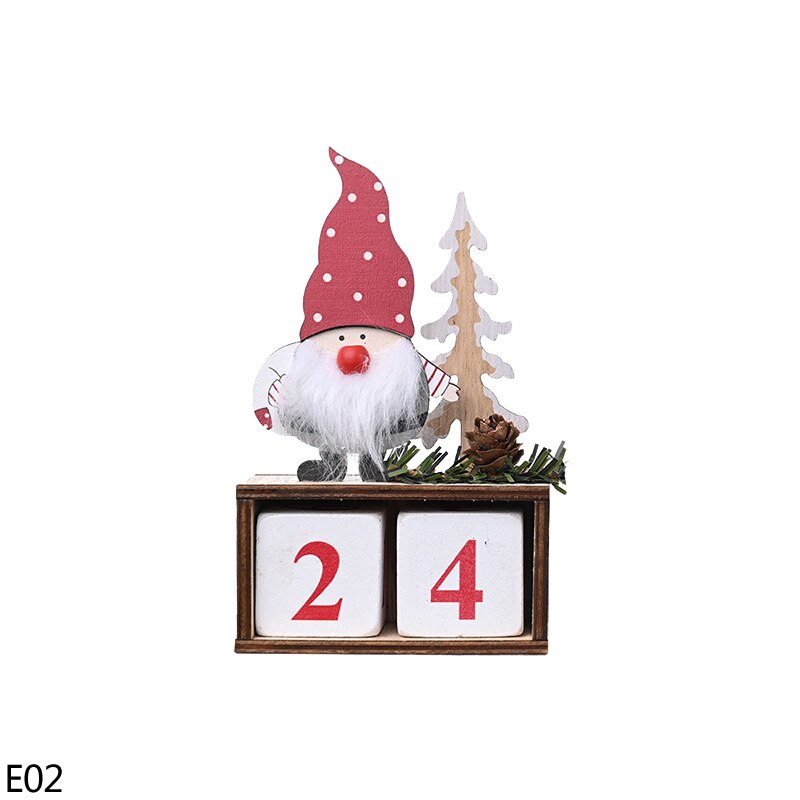 Lovely Wooden Christmas Advent Calendars Home Christmas Party Decoration Ornaments Children's Year Santa Claus Decor: ZY767-E02