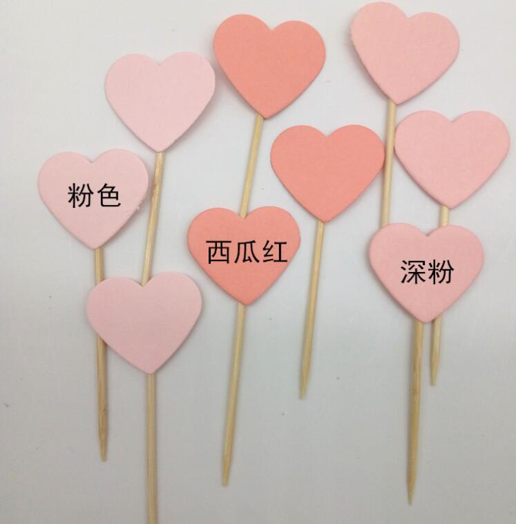30 pièces/ensemble belle paillettes coeur étoile forme Cupcake Toppers anniversaire fête de mariage décoration gâteau décoration de gâteau nourriture Pi: mix pink