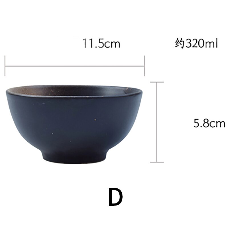Cuenco de cerámica japonés para el hogar, Bol para arroz, Sushi, ensalada, desayuno, vajilla de cocina para Hotel: D