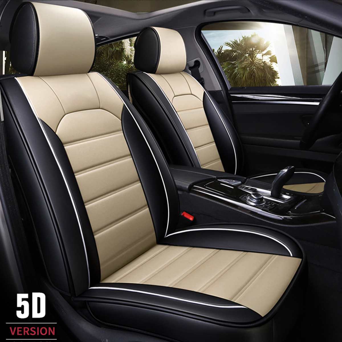 Car Seat Covers Four Seasons Universal Car Seat Cushion Chair Protector Mats Pad Protection Car Interior Accessories: Beige