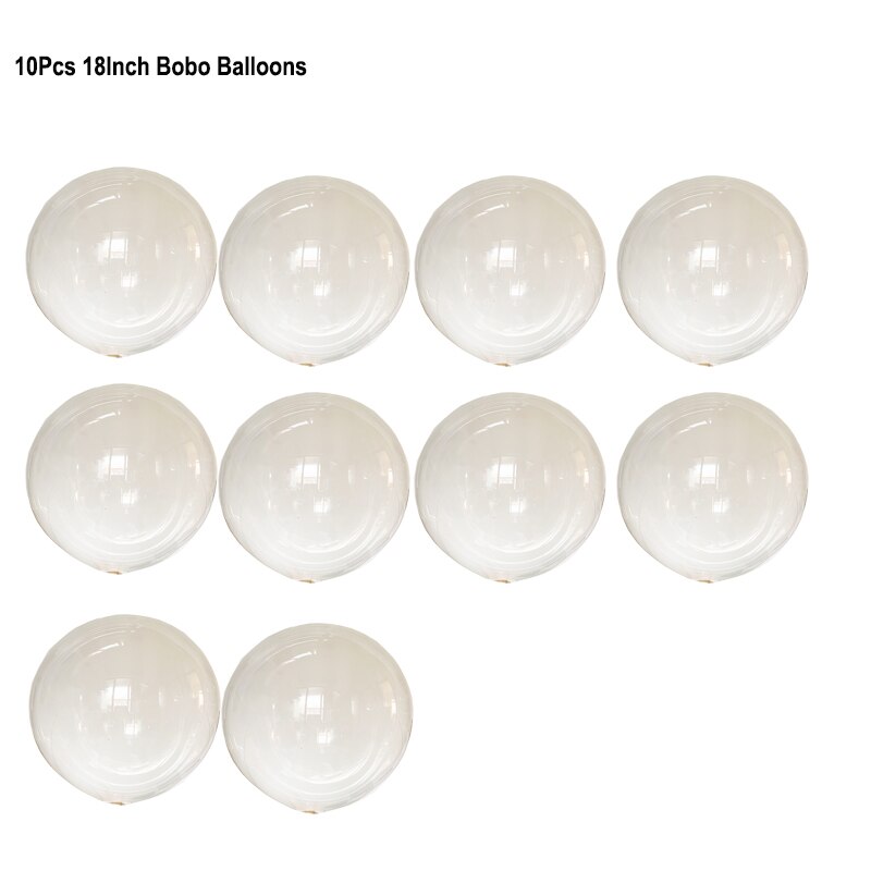 Globo de helio transparente con luces LED, globo de burbuja brillante con cadena para decoración de fiestas, cumpleaños y bodas, paquete de 10 unidades: 10Pcs Bobo balloons