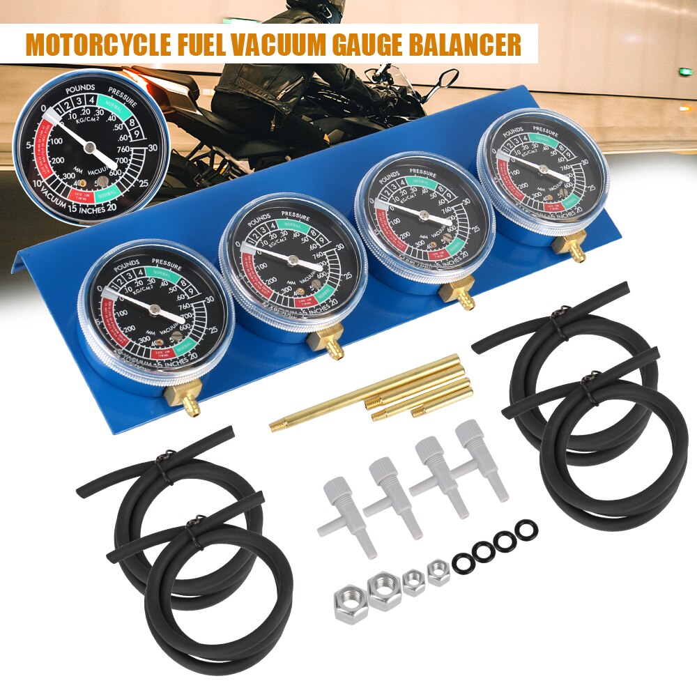 LEEPEE Motorrad Kraftstoff Vergaser Synchronizer Synchronizer Werkzeug Für 4 Zylinder Motoren Maschinen Vakuum Balancer Gauge mit Schlauch
