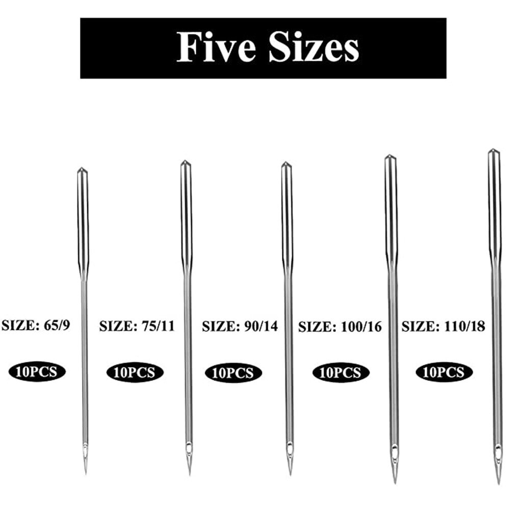 50PC Needle For Household Sewing Machine Universal regular point sewing machine needles for most weights of woven fabrics L*5