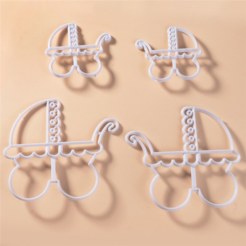 Neue Kunststoff Kinderwagen Keks Schneider Cookie Cutter einstellen Baby Geburtstag Dusche Kuchen bilden Küche Backen Gebäck Werkzeuge