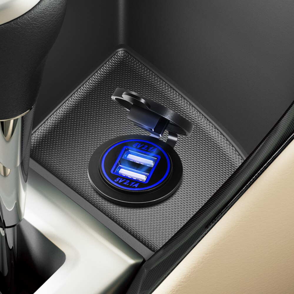 12V-24V LED Car Dual USB Charger Cover for toyota corolla chr auris auris avensis t25 hilux camry for volvo s60 v40