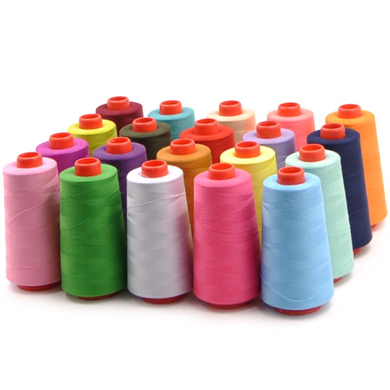 1 Spool 100% Polyester Sewing Thread for Sewing Machine 20S/3 Thicker Than 40S/2 White/Black/Blue/Green 3000 yards