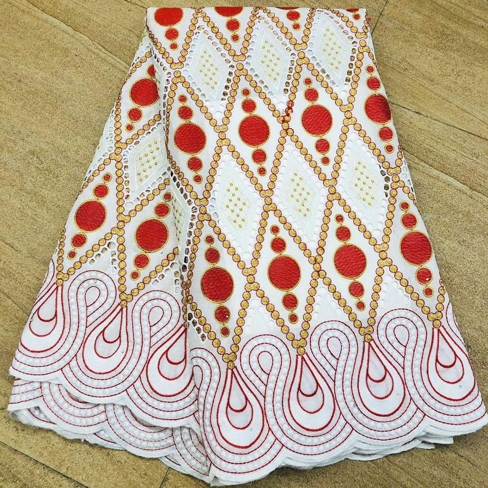 5 yard Swiss lace fabric latest heavy beaded embroidery African cotton fabrics Swiss voile lace popular Dubai style: 1