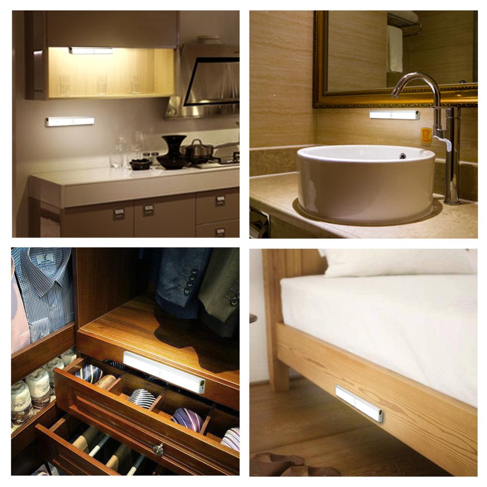 UNTCENT 10 LED chip Motion sensor licht, kamer nachtlampje kabinet verlichting garderobe licht, batterij-aangedreven