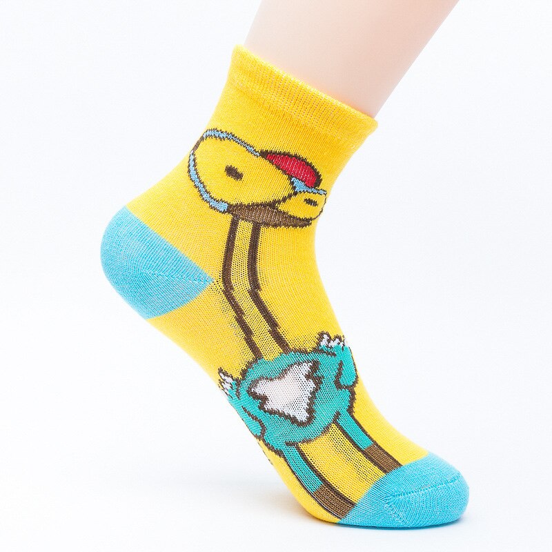 5 Pairs Children Socks Autumn&Winter Cotton Cartoon Ostrich Boys Socks 2-12 Year Kids Socks For Girls