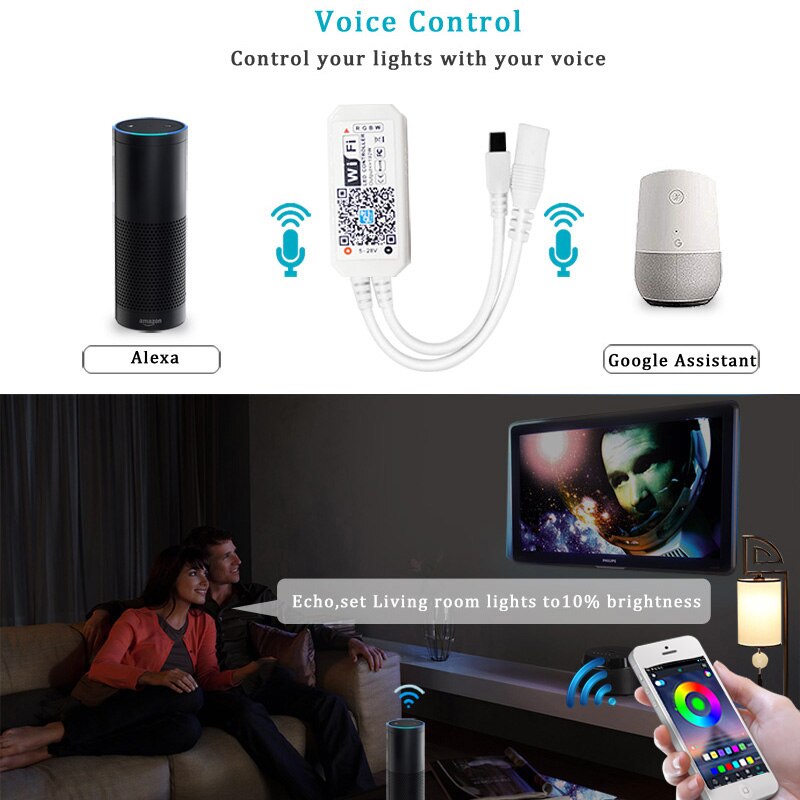 16 millionen farben Wifi RGB / RGBW led controller smartphone control musik und timer modus magie hause mini wifi led rgb controller
