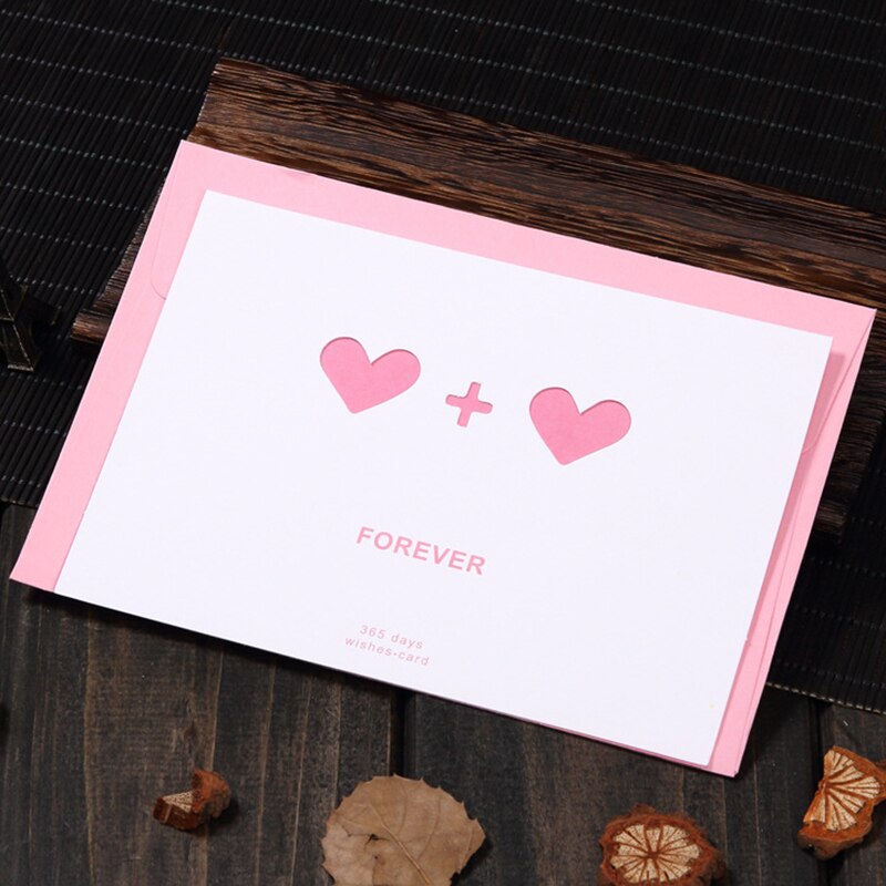 Handwritten Couple Name Card Wedding Invitations Valentine's Day Lover Greeting Card Heart Message Card Hollow Postcard: B