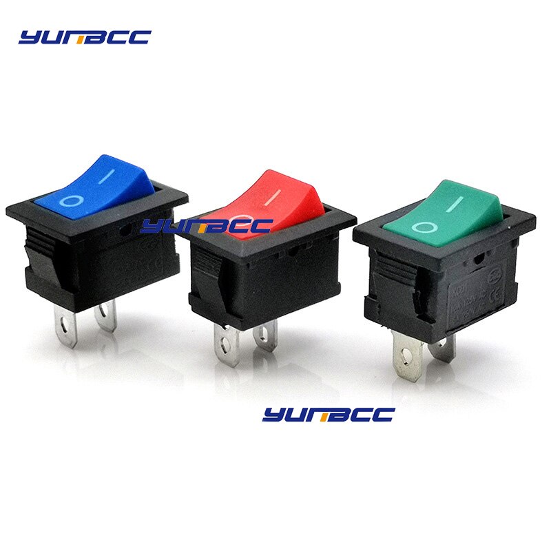 Interruptor basculante de bloqueo automático, equipo eléctrico de 2 pines con interruptor de encendido y apagado KCD1-101, 15A, 250VAC/ 20A, 125VAC, 1 Uds.