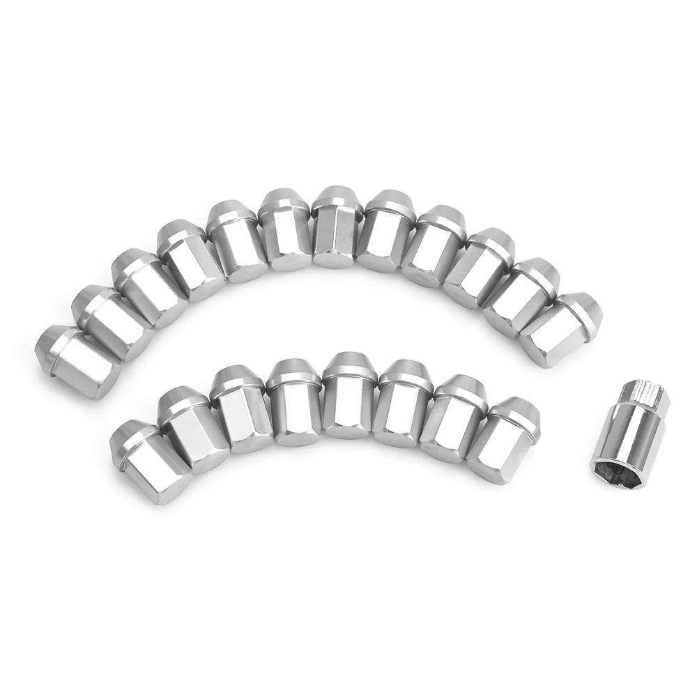 Auto-Diebstahlschutz-Radsicherungsmuttern aus 6061-Aluminiumlegierung, Länge 35 mm, M12 x 1,5 M12 x 1,25 Jdm, Aftermarket-Radmuttern: M12x1, / Silber