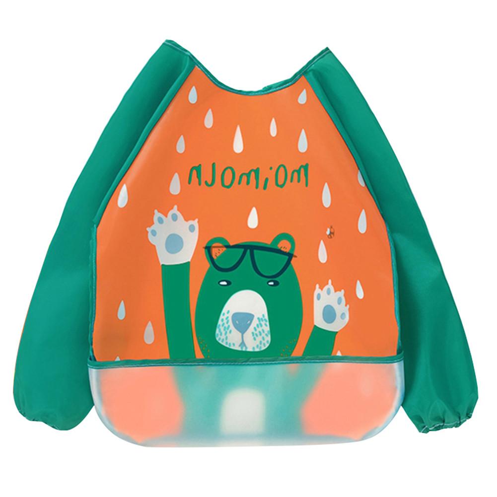 Baby Essen Bib Cartoon Wasserdicht Fleck Beständig Cape EVA Kinder Zeichnung Kittel speichel handtuch: Grün