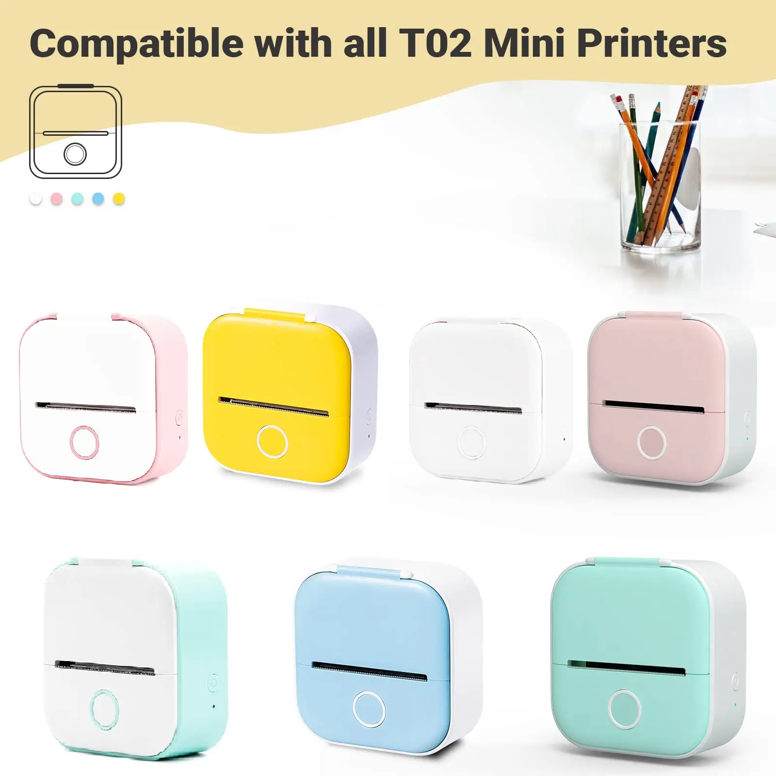 Thermal printer Paper Adhesive Photo Paper For Phomemo/Memoking M02/T02 Use Barcode Labels Address Labels Logo Labels