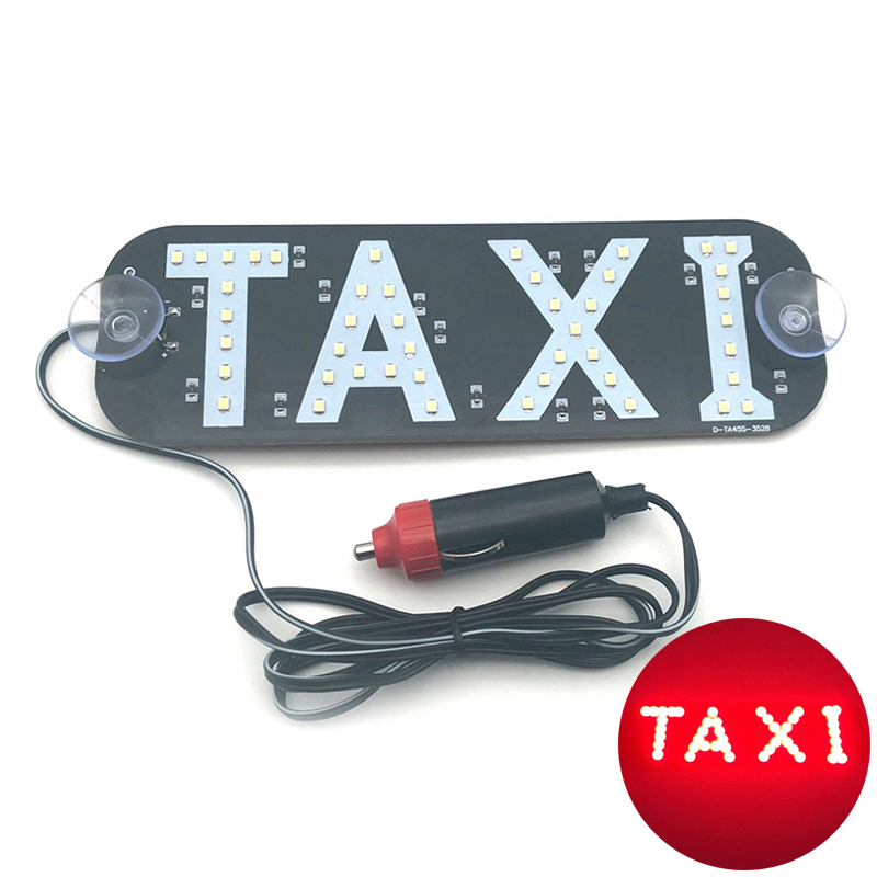 Panel de luz indicadora LED para Taxi, señal de advertencia, encendedor de cigarrillos con ventosa, Faro de señal, luz de Taxi, DC12V: Cristal azul