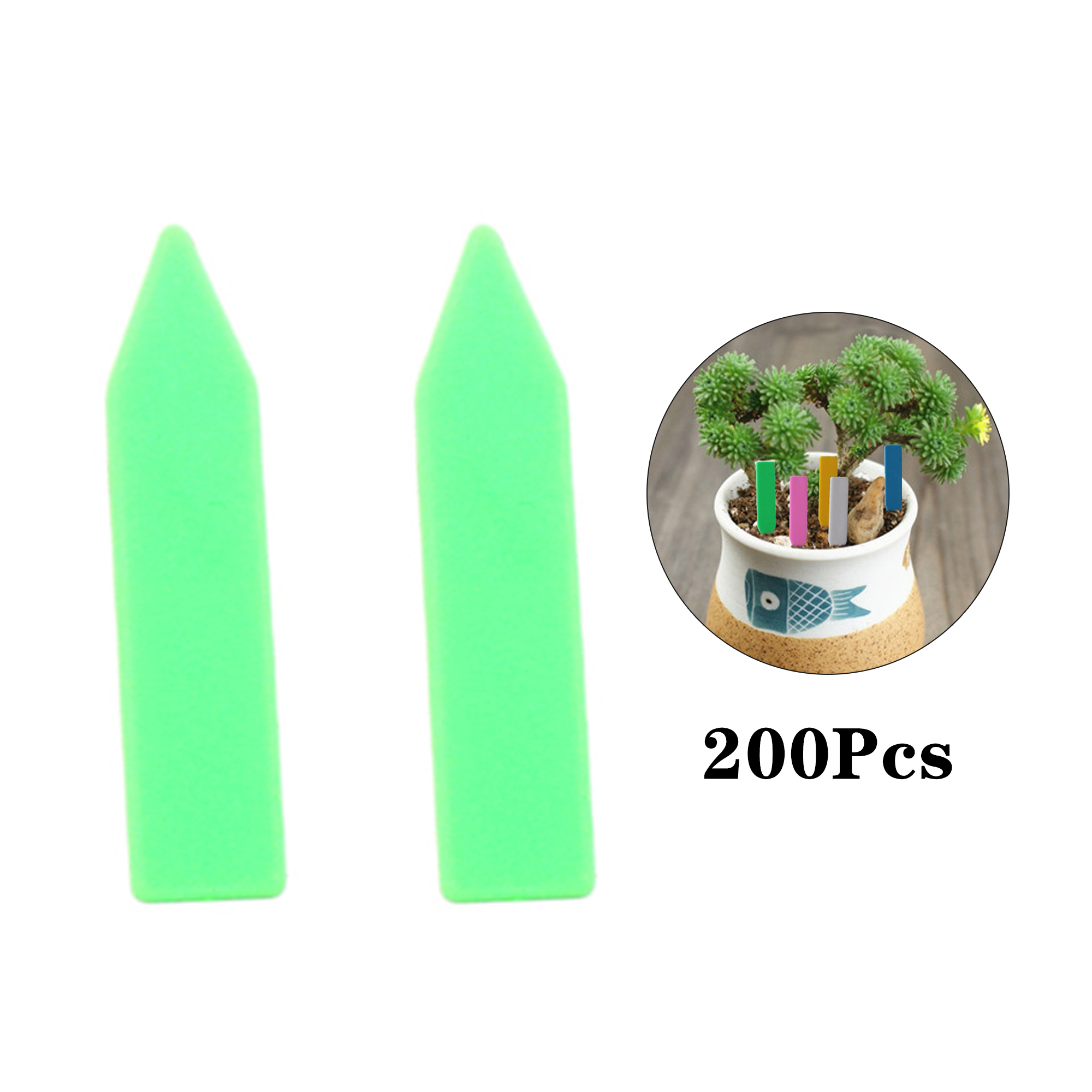 Etichette per piante in PVC da 200 pezzi etichette per piante etichette per piante in vaso di fiori impermeabili etichette per piante da giardiniere per palo etichette per piante da giardino tutto'aperto: verde