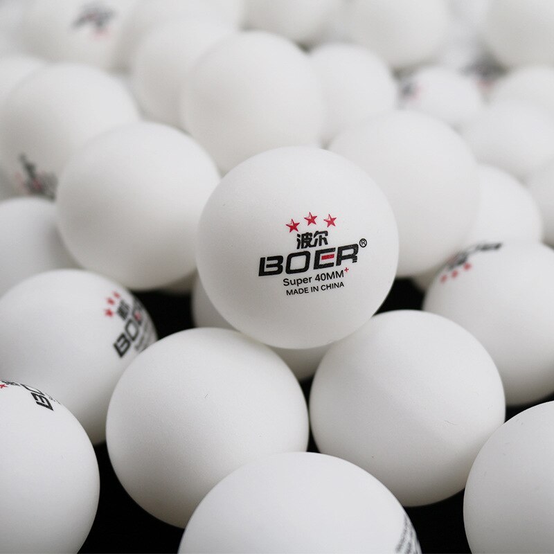 BOER 1 pack 100pcs Table Three-stars Tennis Balls ABS 40+ Balls Plastic Ping Pong Balls Durable High-elastic Durable