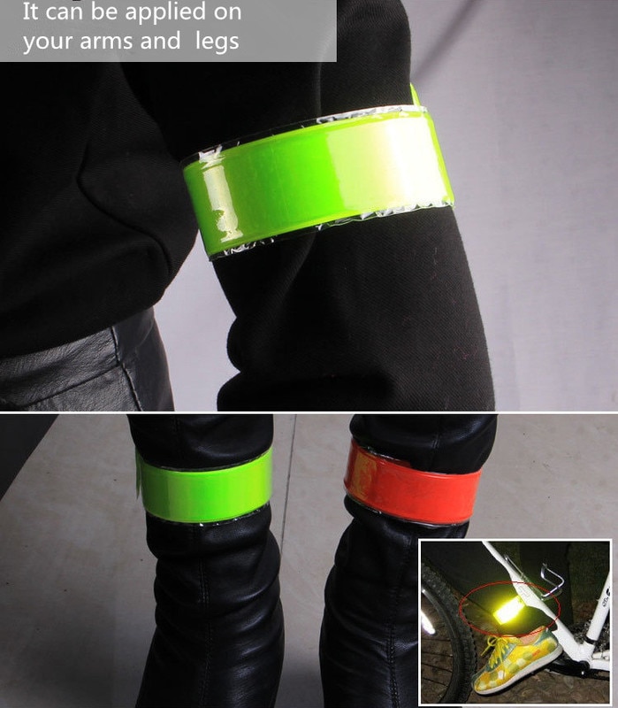 1 pcs Running Fishing Cycling Reflective Strips Warning Bike Safety Bicycle Bind Pants Leg Strap Reflective Tape