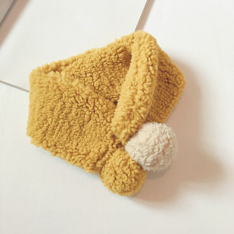 Herfst- en wintergebreide kindersjaal joker koreaanse stijl effen ringsjaal voor jongen en meisje 44: Geel