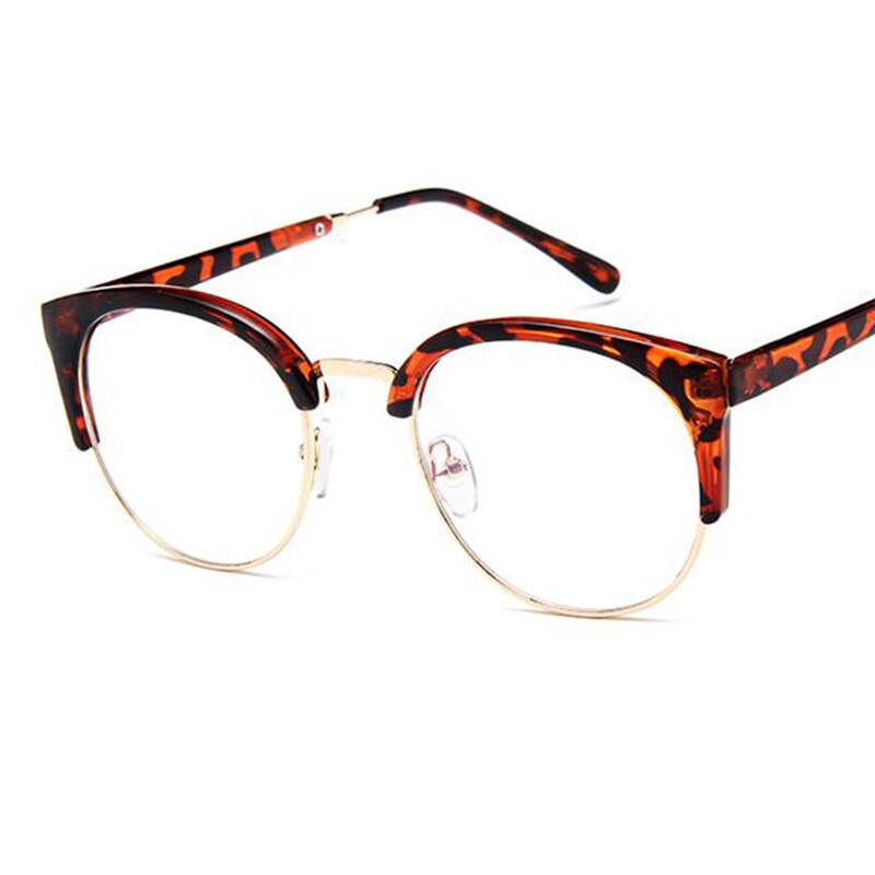 Jahrgang retro Halb randlose brille transparente rahmen runde klare linse gläser Frauen Männer optische rahmen Metall schlicht Gläser Klasse