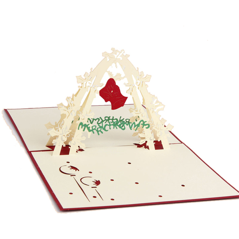 Kerst 3D Kaarten Pop Up Groet Kaarten Voor Kerstmis Nieuwjaar Wenskaarten Papercraft Party Decoratie