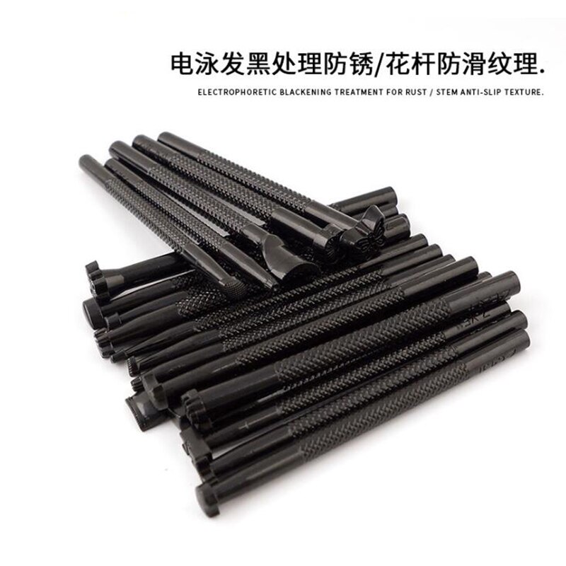 20 pz/impostato di Cuoio Intagliare Strumento di Stampa impostato Fatti A Mano Lavorazione Della Pelle FAI DA TE Arte di Produzione di Cuoio Strumento Pratico