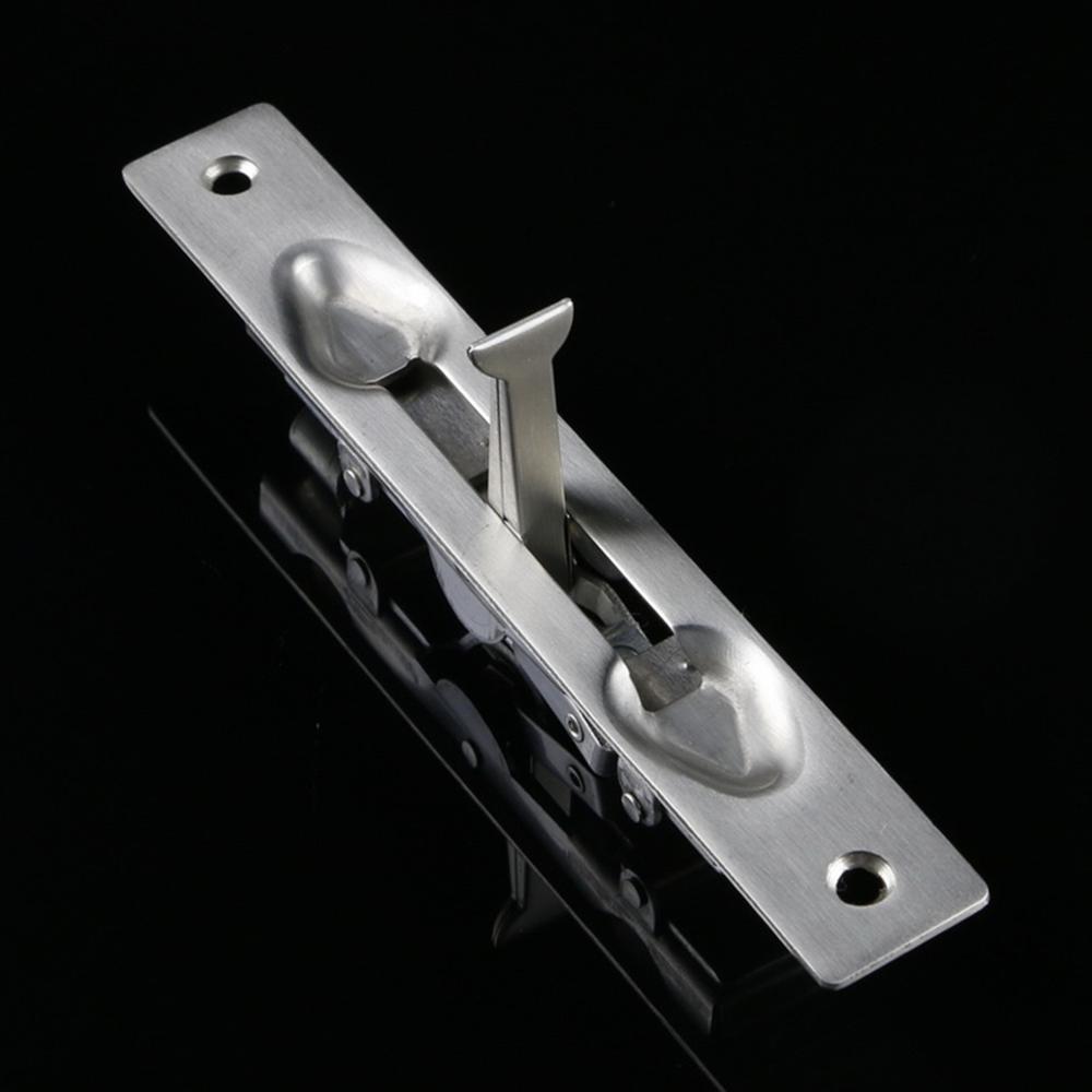 304 Stainless Steel Security Door Guard Lever Action Flush Bolt Latch Slide Bolt Lock Satin Nickel Brushed