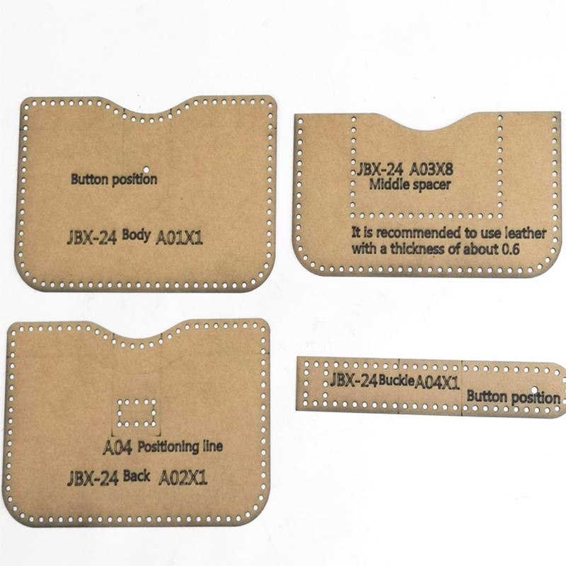 DIY Leather Sewing Pattern Kraft Paper Template Card Case Business Card Holder Men Women Credit Card Bag English Version