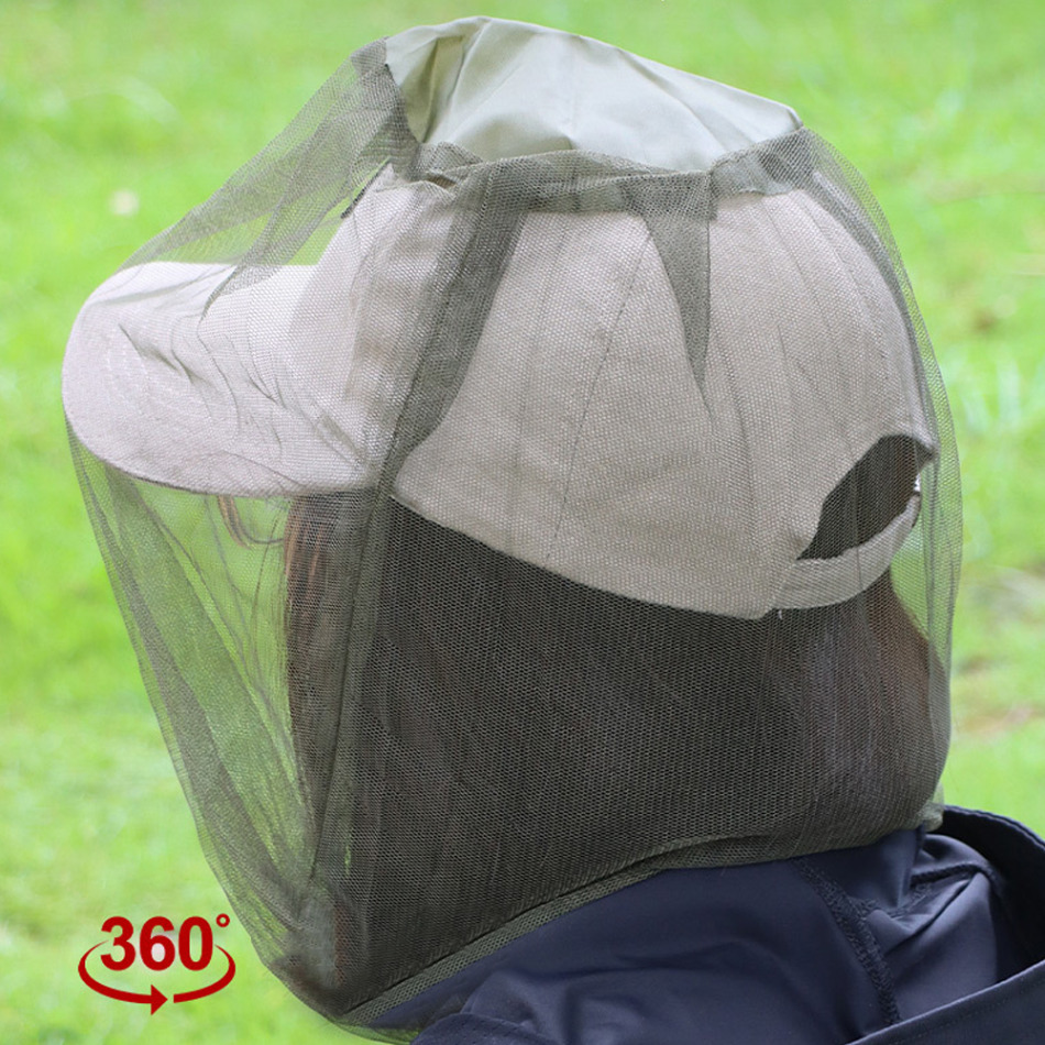 Outdoor Hoofd Gezichtsmasker Hoed Netto Cover Anti-muggenhoes Klamboe Cap Reizen Ademend Hoofd Mesh Covers Vissen Caps