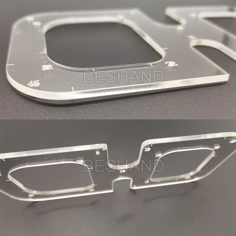 Leather DIY Tool Acrylic Round Corner Pattern Cutting Template Rule for Leather Craft Tools Cutter Auxiliary tool 5-50mm