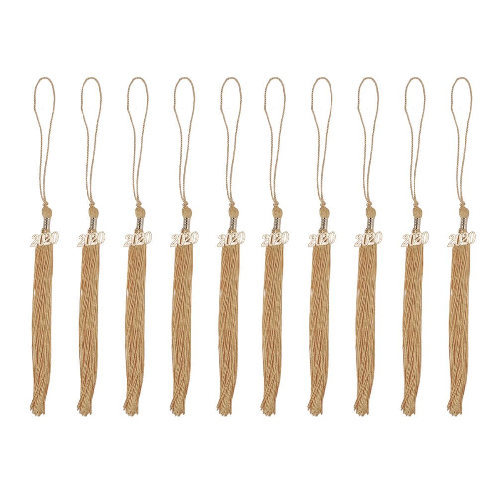 10pcs Tassel Academic Decorative Season Cap Graduation Hat Hanging Ornaments Honor Tassel Pendants: Yellow