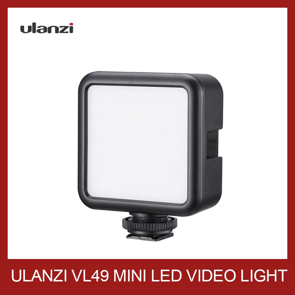 Ulanzi VL49 Mini Led Video Light Fotografie Lamp 6W Dimbare 5500K CRI95 + Met Koud Shoe Mount Voor canon Nikon Sony Dslr Camera