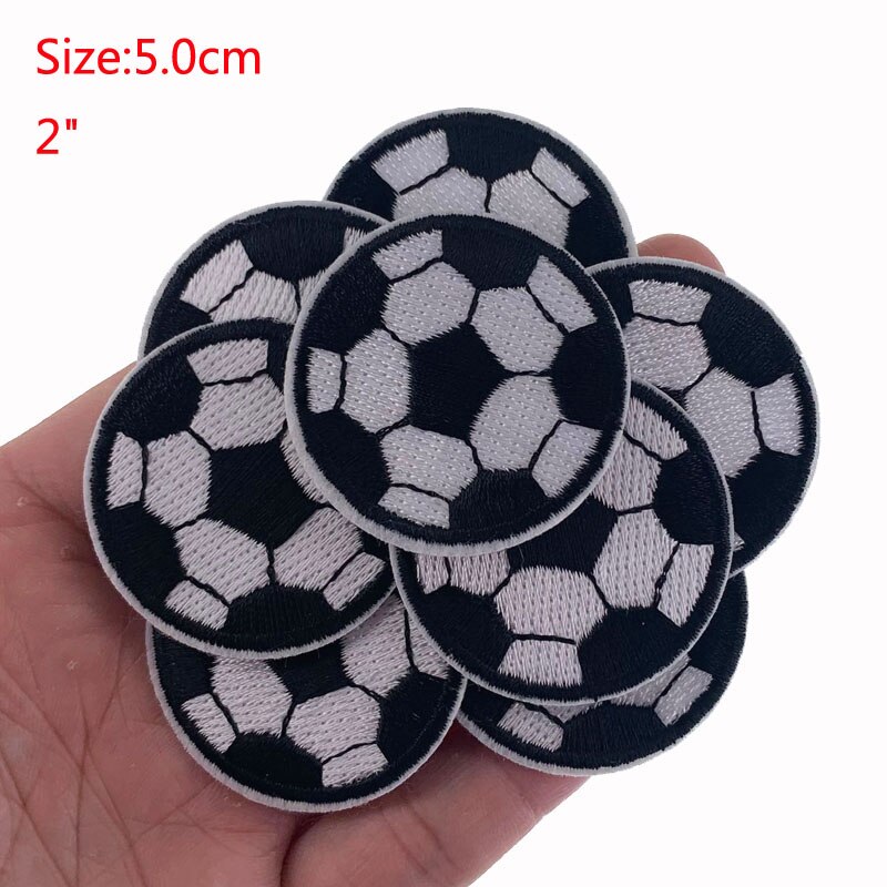 3/4/5cm fodbold mønster broderi patches hotfix motiv applikationer stryge patches badge klistermærker til tøj tilbehør