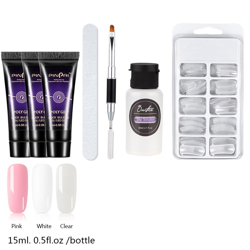 Poly Nagel Gel Kit Mit UV Lampe Für Verlängerung Set Maniküre Acryl Hybrid UV Gel Polnischen Kunst Lack Set Schnell builder Permanant: 4
