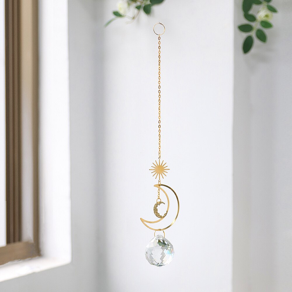 Crystal Sun Catcher Prism Wall Hanging Boho Décor Car Pendent Accessories Ornaments Window Garden Decoration Christmas: Crystal M0768