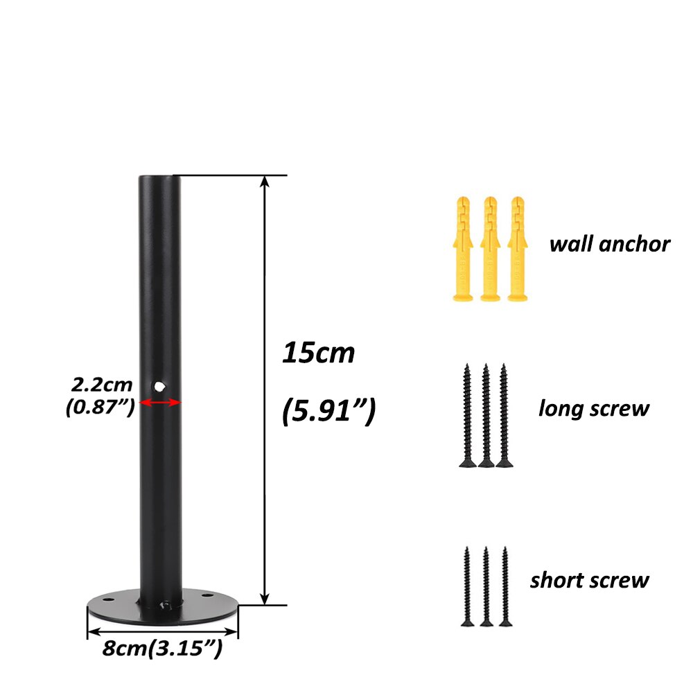 1/2/4pcs Black Industrial Iron Storage Brackets Racks Heavy Duty Shelf Board Wall Mounted Multifunctional Home Decor Hardware: 1pc 15cm