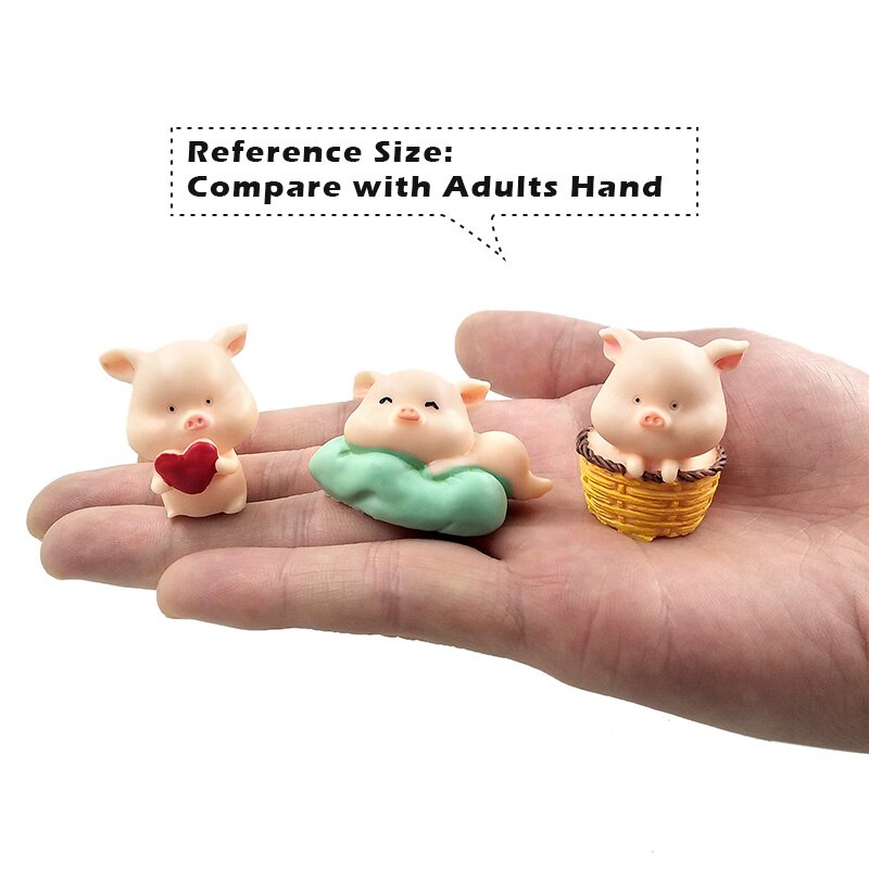 Hars Ambachtelijke mini Leuk Varken beeldje Dier Model Mos micro landschap home decor miniatuur fairy tuin decoratie accessoires