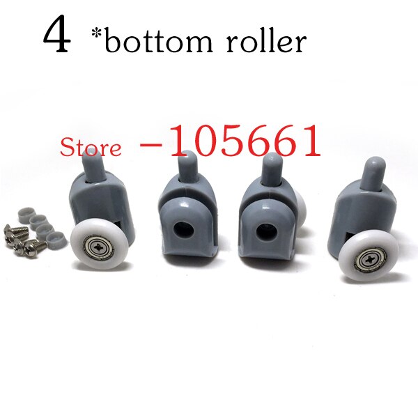 4x 25mm onderste douchedeur enkele wielen rollen geleiders katrollen partijdigheid