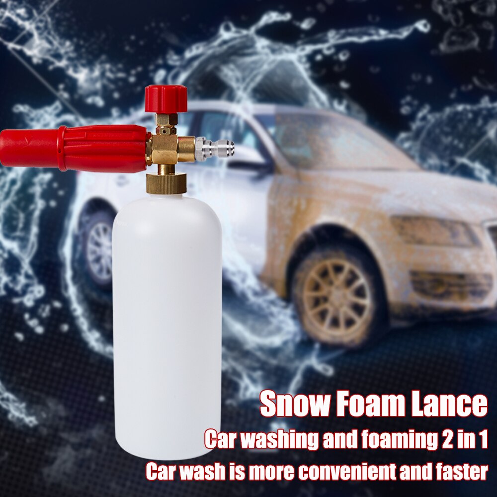 Sneskum lanse 1/4 " quick release justerbar kompatibel skumkanon til højtryksrenser