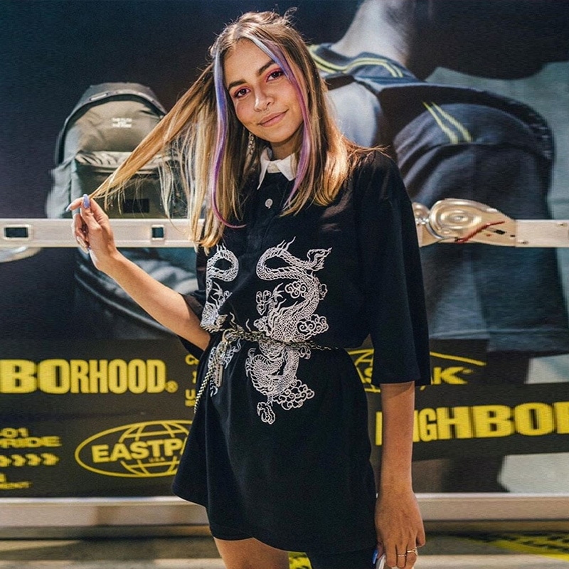 Goth Dragon foncé imprimé Vintage gothique femme t-rétrécissement printemps Egirl Grunge Punk Emo Y2K esthétique Harajuku t-shirt femmes Chic