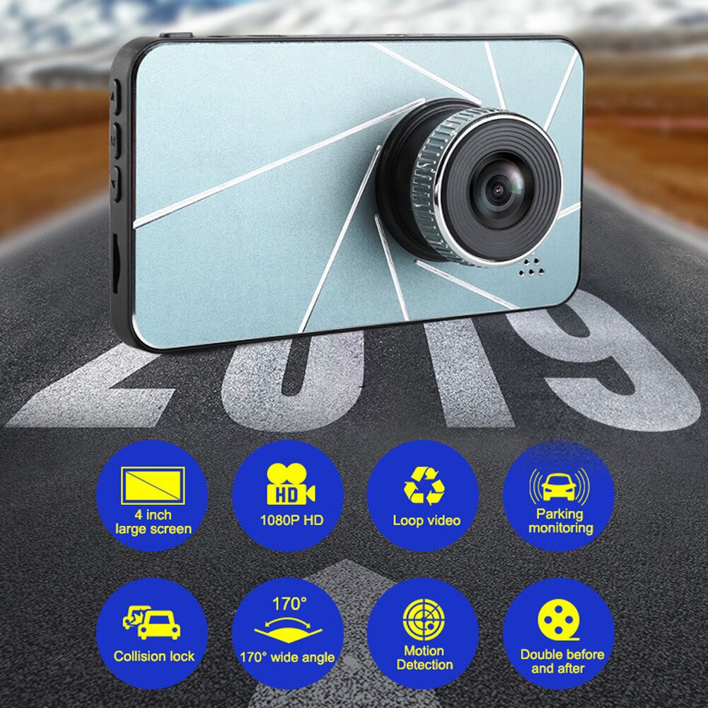 4 inch HD 1080P Dual Lens Touch Screen Dashcam Camera Video Recorder Dashboard Camera for journey