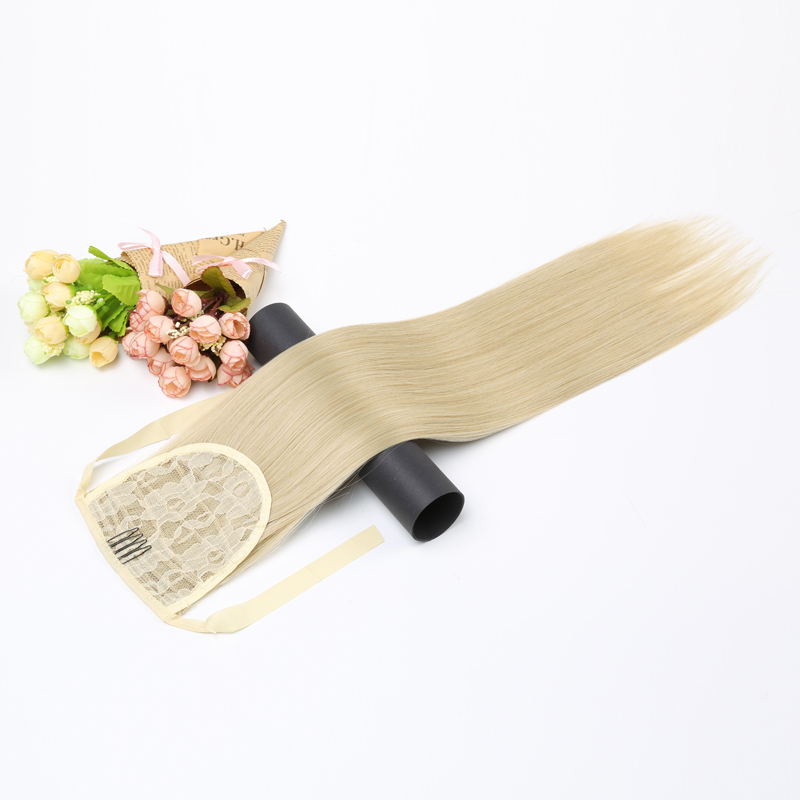 LISI HAIR Long Straight Clip In Tail False Hair Ponytail Hairpiece With Hairpins Synthetic Pony Tail Extensions: P2/613
