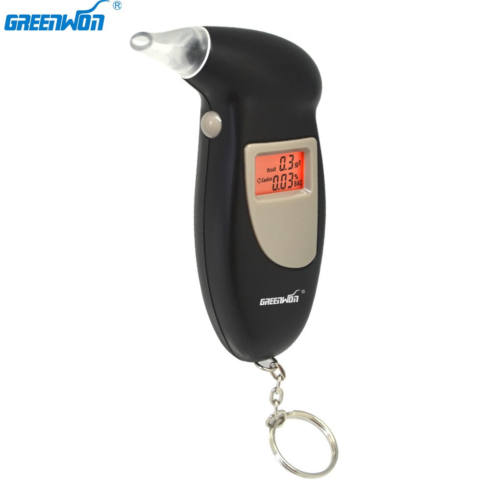 Greenwon Blaastest Sleutelhanger Led Breath Alcohol Tester Met Draagbare Digitale Lcd Backlit Display Adem Alcohol Tester